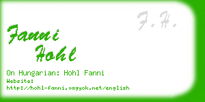 fanni hohl business card